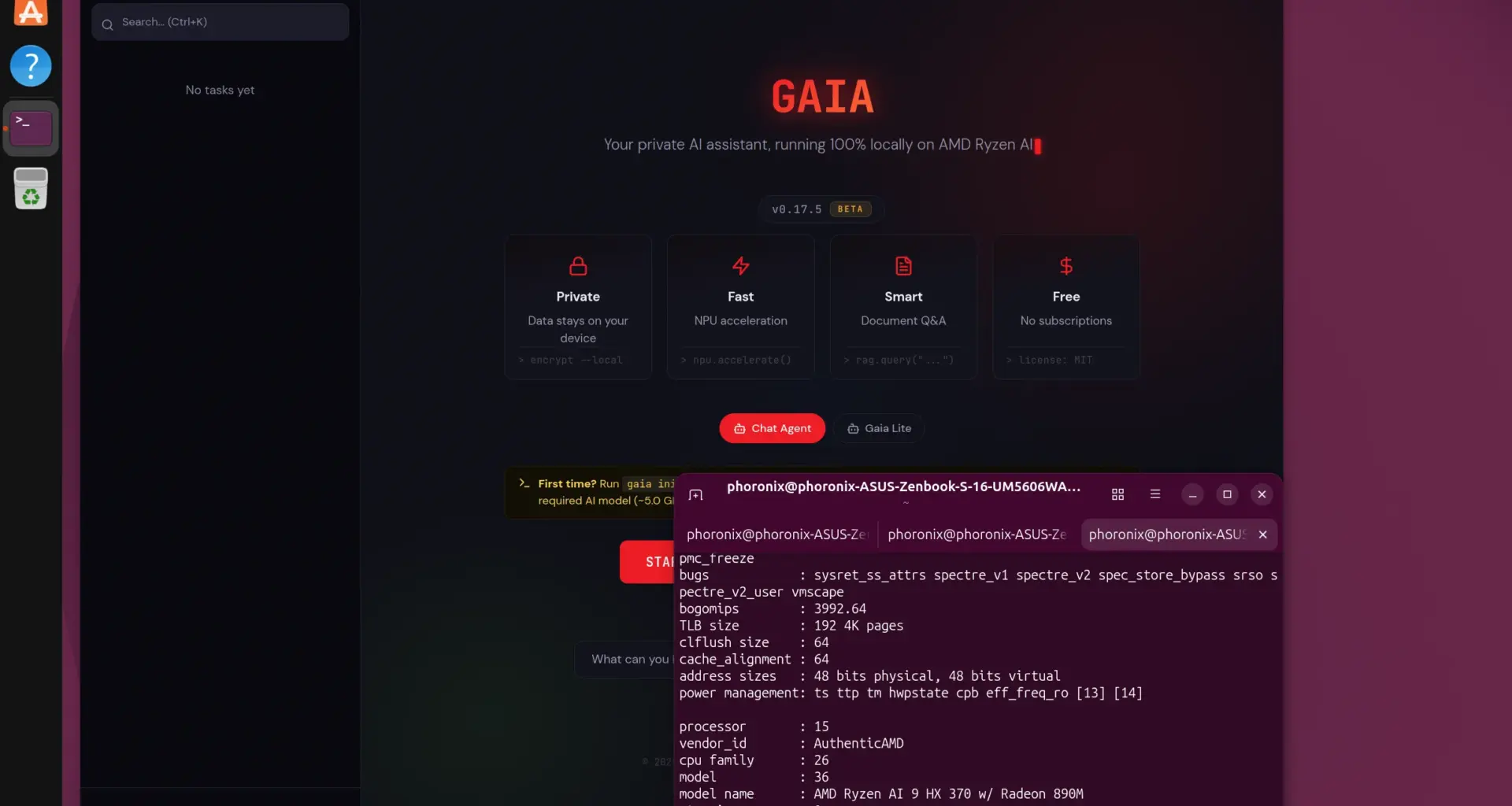 AMD GAIA On Ubuntu Linux