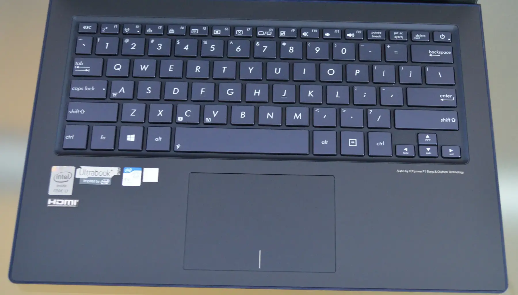 Keyboard and touchpad