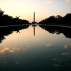 The sun begins to rise over the Lincoln Memorial Reflecting Pool on July 02, 2026 in Washington, DC. Temperatures in the nation's capital are expected to top 100 degrees as a heat wave stretching from the Midwest to the East Coast impacts up to 90 million Americans.