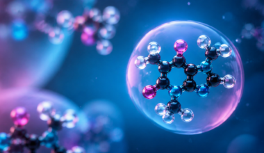 3D illustration of a caffeine molecule with clearly defined atoms and bonds