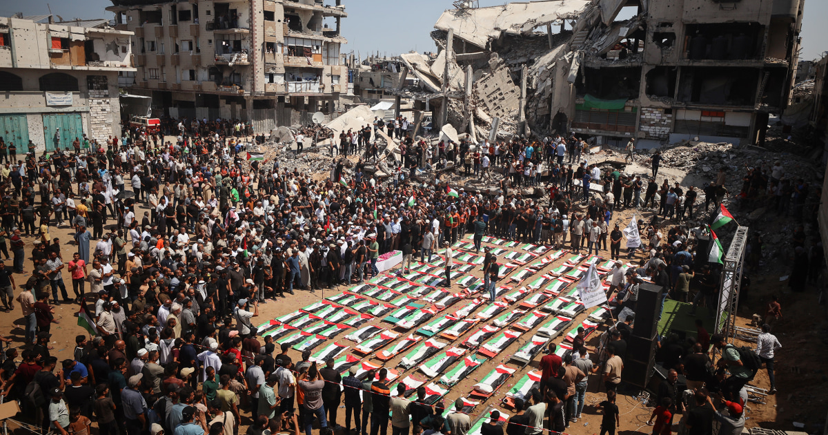 In Gaza, a mass funeral three years after deadly Israeli strike - NBC News