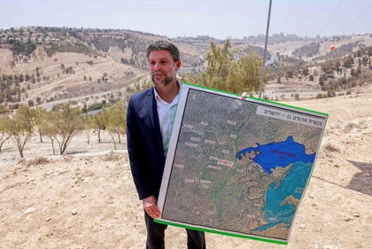 Israeli Finance Minister Bezalel Smotrich presents a plan for construction in the E1 area.