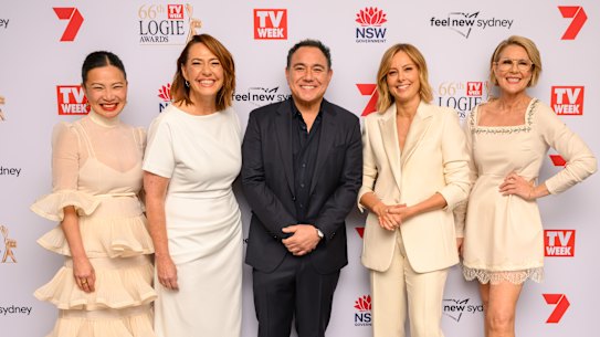 Gold Logie nominees (from left) Poh Ling Yeow, Lisa Millar, Sam Pang, Ally Langdon and Julia Morris.