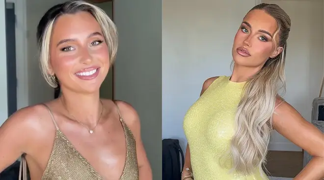 Love Island's Yasmin Hadlow and Ellie Chadwick dressed for the reunion.