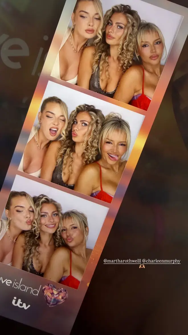 Love Island's Robyn Langton, Martha Rothwell, and Charleen Murphy at the Photo Booth.