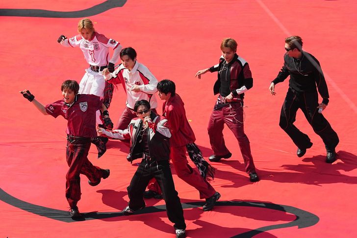BTS performs during a halftime show for the World Cup final match between Spain and Argentina in East Rutherford, N.J., July 19. AP-Yonhap