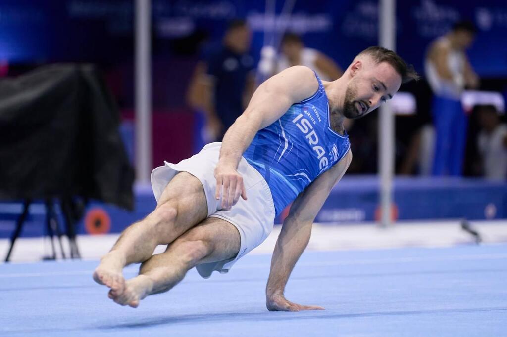 Dolgopyat in action during Friday evening's European Championship final (Photo: Israel Gymnastics Federation) דולגופיאט