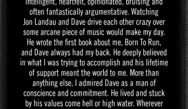 Dave Marsh Tribute | Bruce Springsteen