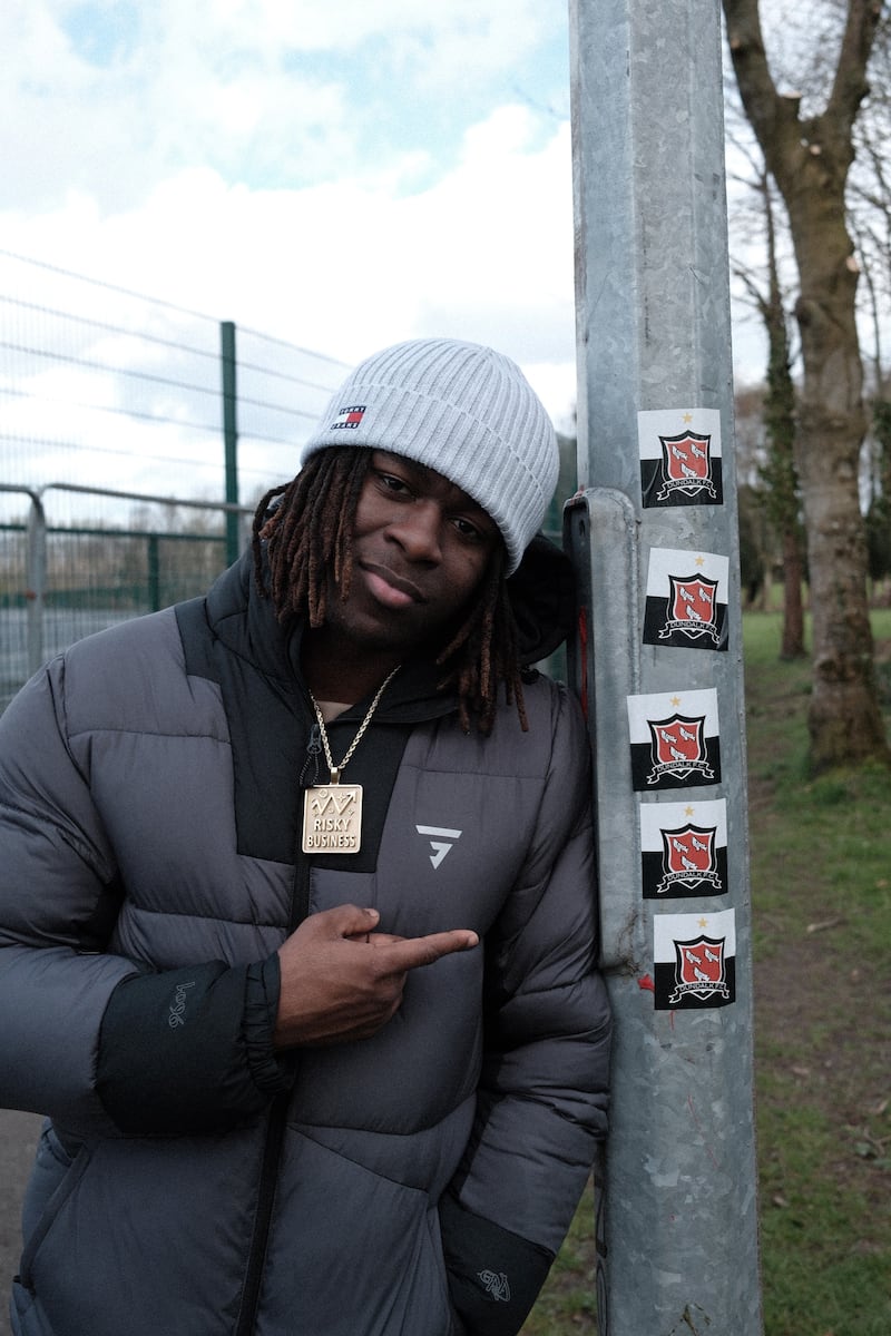 Reggie's latest music video was partially shot at Oriel Park, the home ground of Dundalk FC. Photograph: Conor Capplis
