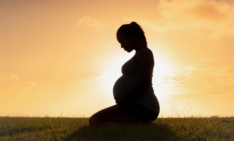 Pregnant women in the sun