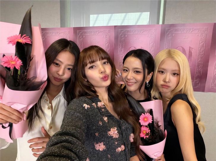 From left are K-pop girl group BLACKPINK members Jennie, Jisoo, Lisa and Rosé. The four gathered at the National Museum of Korea in central Seoul, Saturday, for a meet-and-greet event celebrating the group's 10th debut anniversary. Captured from Lisa's Instagram