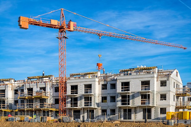 New complex of apartment buildings under construction, Szczecin, Poland