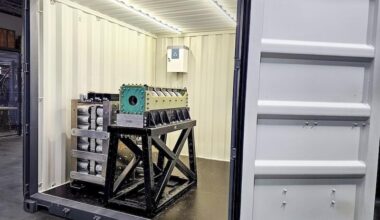 auriga hermes electromagnetic launcher prototype in shipping container