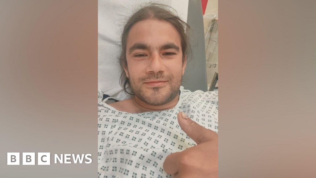 'The fish is in the right', says man bitten after catching blue shark - BBC