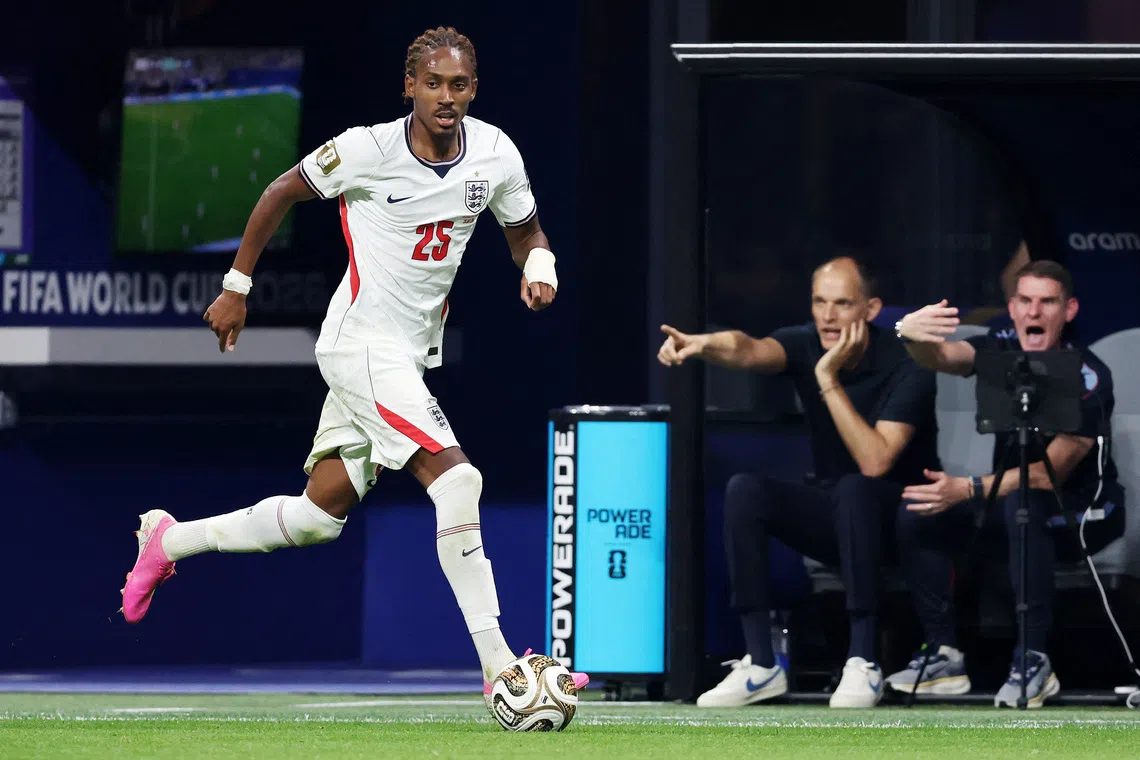 Soccer Football - FIFA World Cup 2026 - Semi Final - England v Argentina - Atlanta Stadium, Atlanta, Georgia, U.S. - July 15, 2026 England's Djed Spence in action IMAGN IMAGES via Reuters/Brett Davis