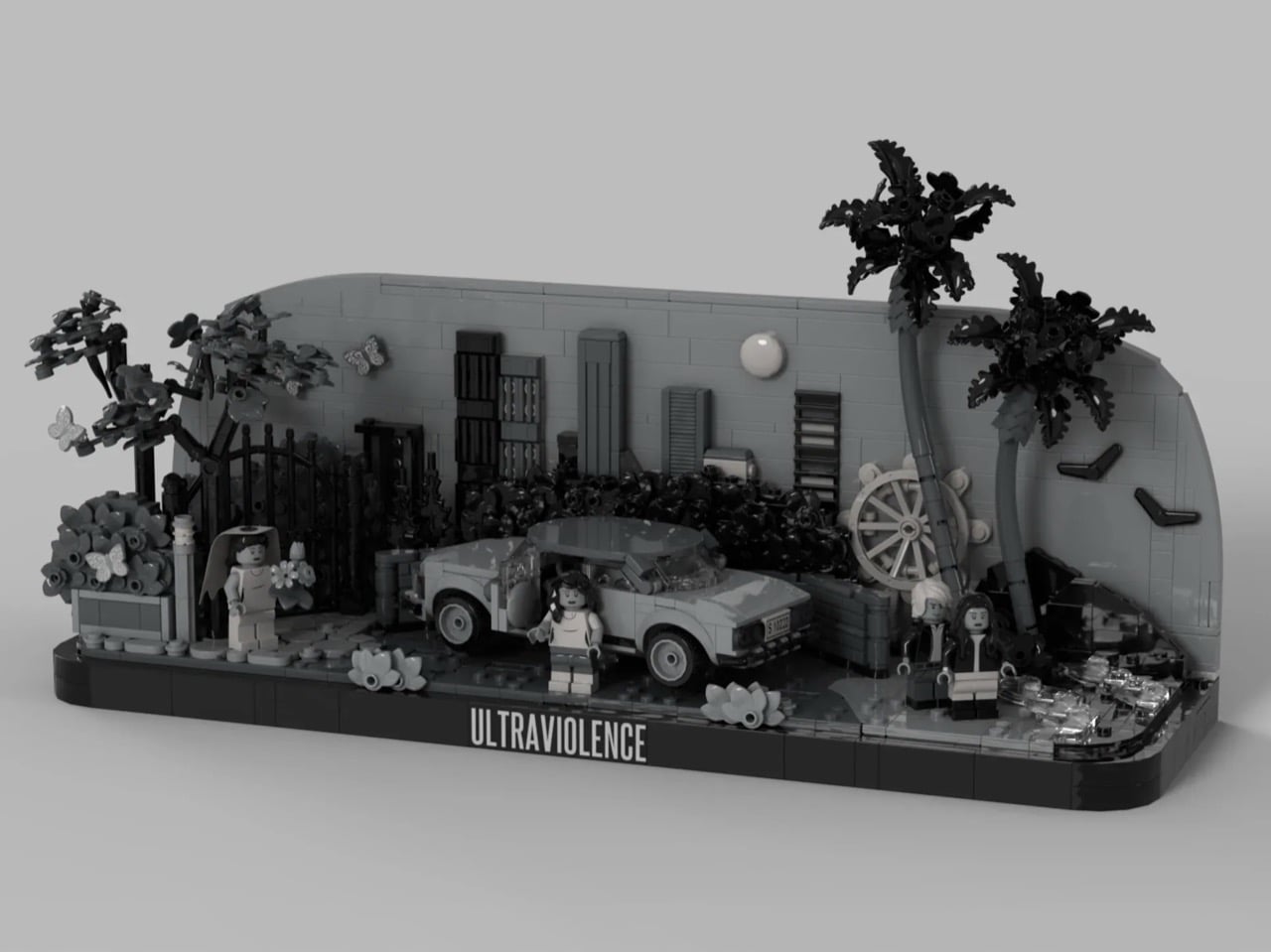 Someone Built Lana Del Rey’s Ultraviolence Album Art as a Monochrome LEGO Diorama