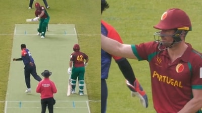 Moises Henriques scored a T20I century for Portugal. (Screengrabs from X)