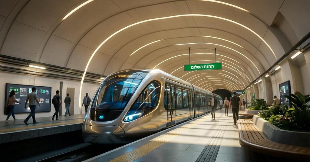 Rendering of a metro station (Illustration: NTA) הדמיה של המטרו
