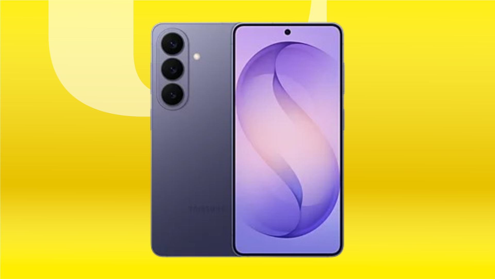 A purple phone against a yellow gradient CNET background.