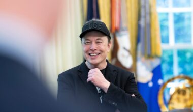 Elon Musk talking at the White House.