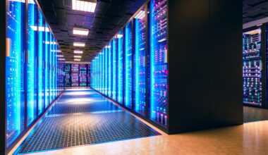 Image showing the inside of a data center with server racks.