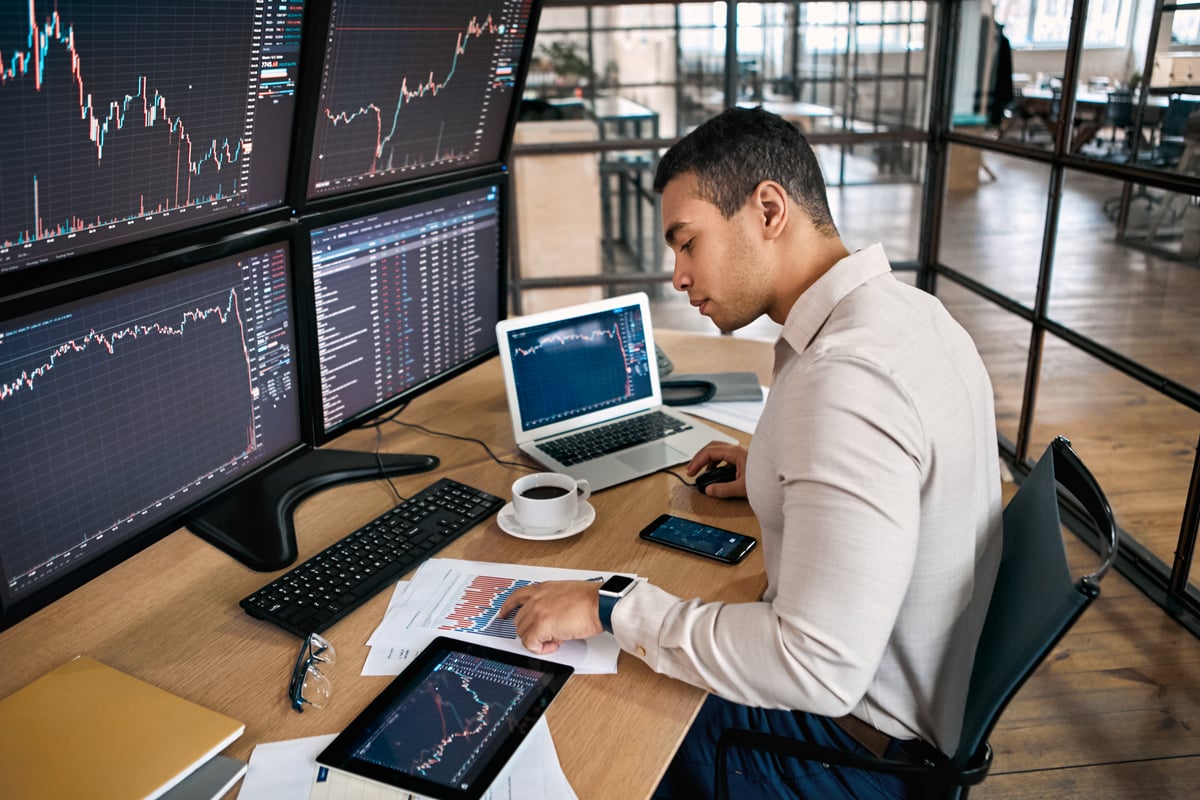 A hedge fund analyst doing research on a stock.
