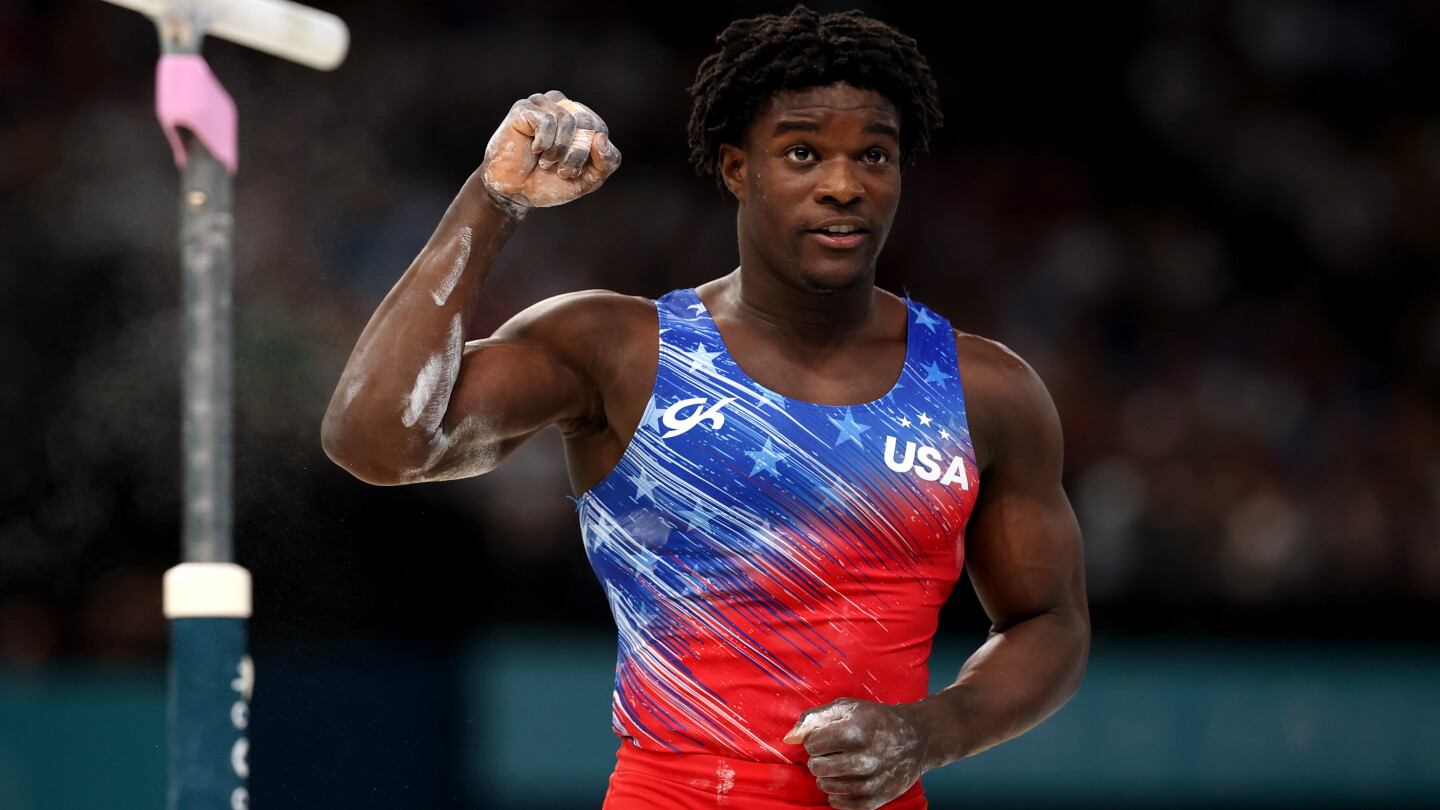 Frederick Richard halfway to first U.S. all-around gymnastics title with slim lead