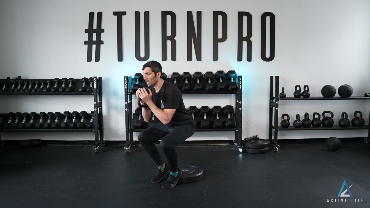 Heels Elevated Goblet Squat - YouTube
