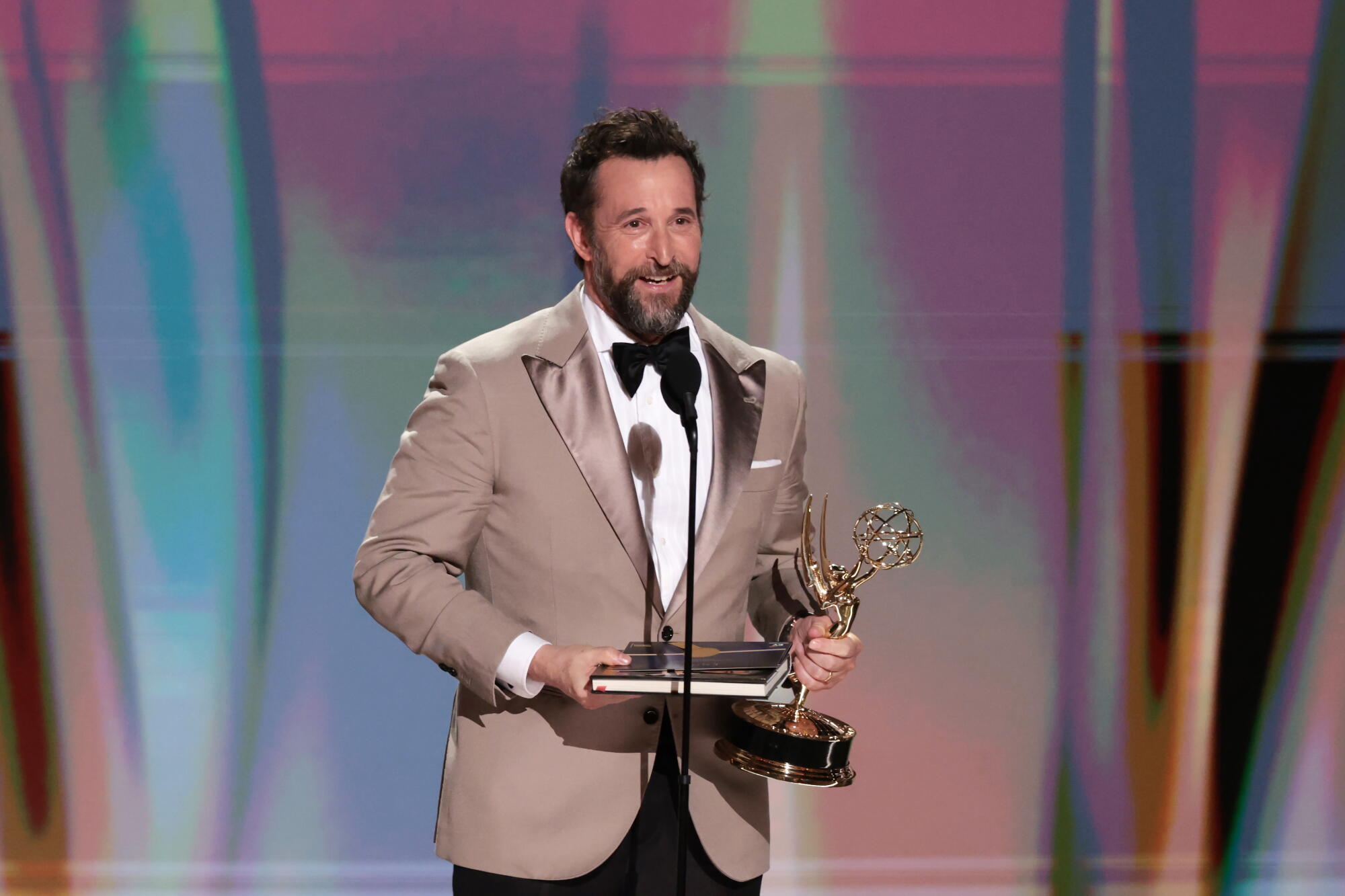 Noah Wyle accepts the Emmy for lead actor in a drama for "The Pitt" during the 78th Emmy Awards.