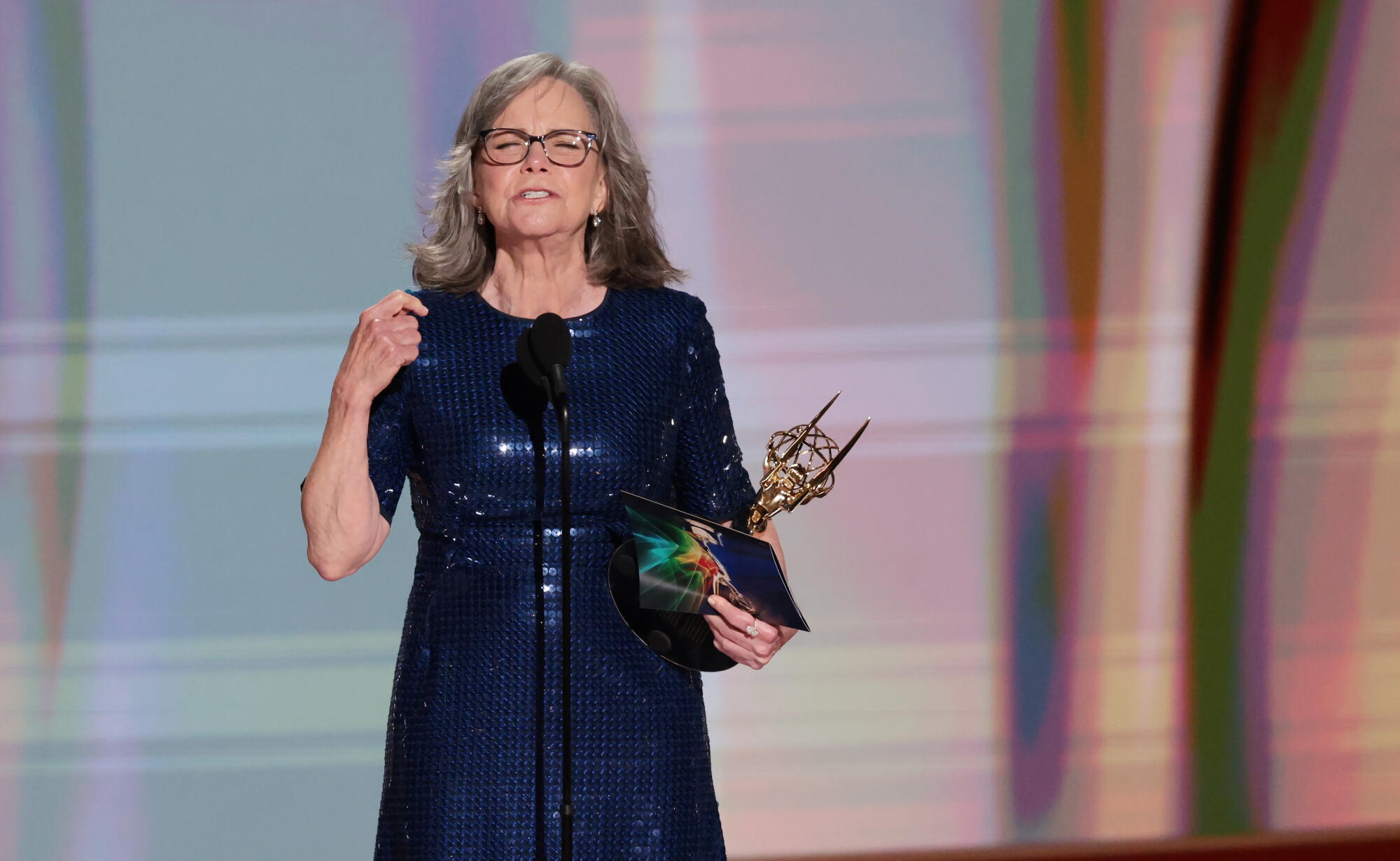 Sally Field accepts the Emmy for Outstanding Lead Actress in a Limited or Anthology Series or Movie