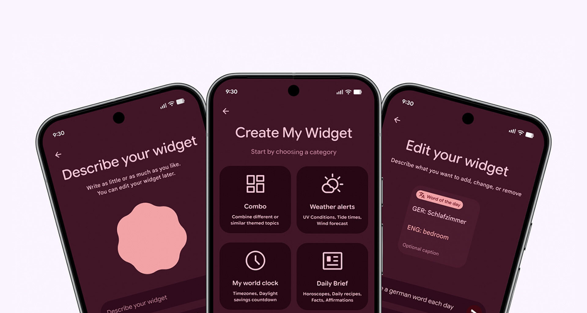 google create my widget play store listing hero image