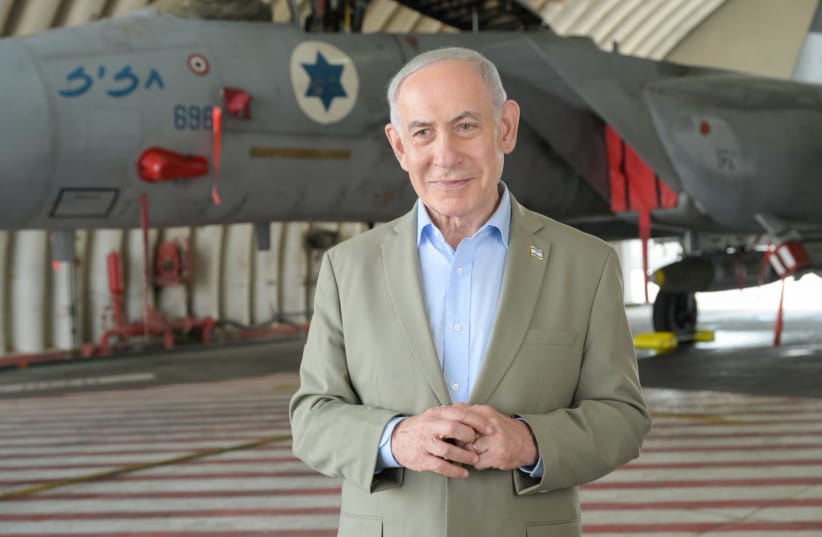 Netanyahu warns of indications that Israel's enemies may attack in run up to election from Tel Nof Air Force Base.