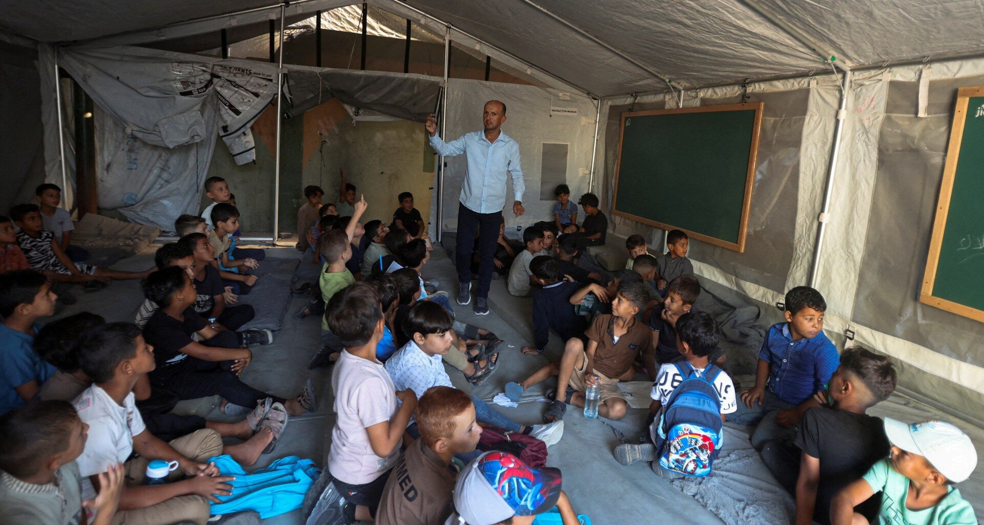 Photos: Gaza’s children return to class in tents and ruins | Gaza News