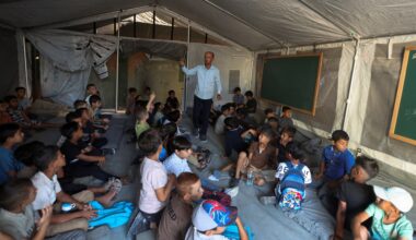Photos: Gaza’s children return to class in tents and ruins | Gaza News