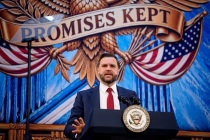 U.S. Vice President JD Vance speaking during a launch event at the U.S. Institute of Peace on September 3 in Washington.