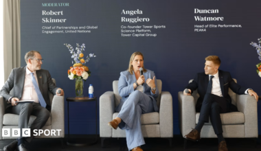 Former Premier League forward Duncan Watmore speaks at the UN