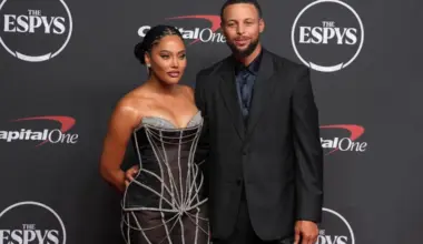 Golden State Warriors star Stephen Curry and his wife Ayesha Curry arrive on the red carpet before the 2026 ESPY Awards at Lincoln Center in New York, on July 15.