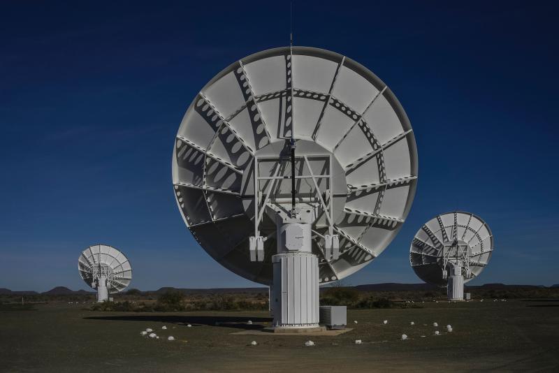 Part of the ensemble of dishes forming South Africa's MeerKAT radio telescope is seen in Carnarvon on July 16, 2016. (File photo: AFP)