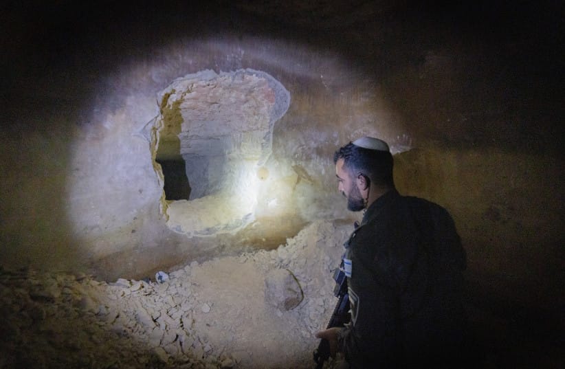 Israeli Border Police forces from the Jerusalem Envelope unit uncover a tunnel that Palestinians allegedly attempted to dig beneath the separation barrier near the village of Al-Jib, West Bank, September 9, 2026.