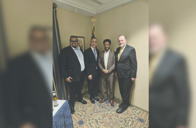 FROM LEFT: EBRF representative Dawit Teferi, US Rep. Darrell Issa, EBRF political and diplomatic affairs official Beyene Gerezgher, and former US ambassador to Ethiopia Tibor Nagy, during the movement’s outreach in Washington.