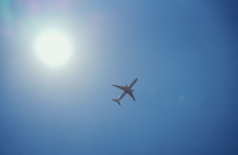 Illustrative: An airplane is seen while tourist guides visit Aleppo Citadel and the ancient village of Serjilla in northwestern Syria during a field training course organized by the Ministry of Tourism on July 9, 2026.