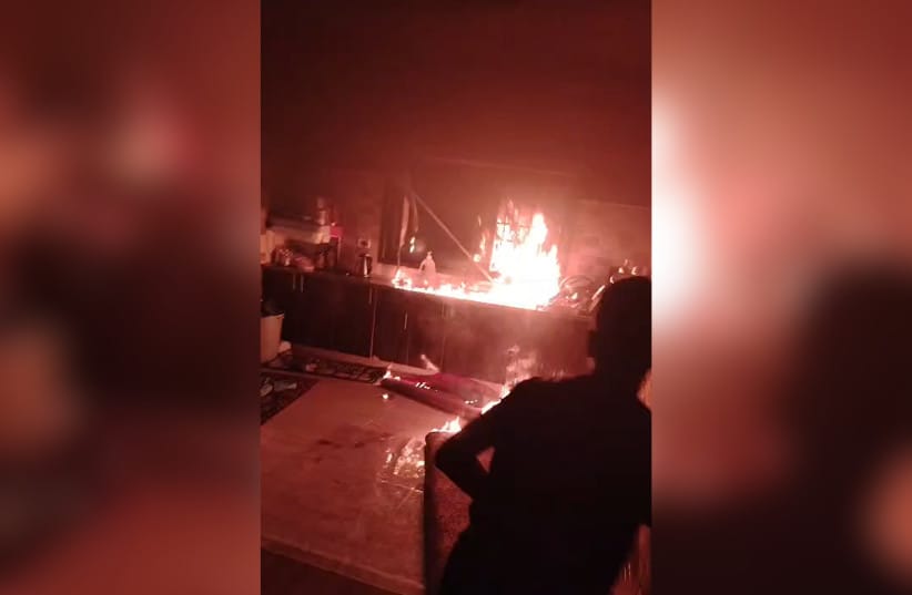 A Palestinian home is seen set ablaze during a riot by Jewish extremist settlers, in the West Bank, September 29, 2026