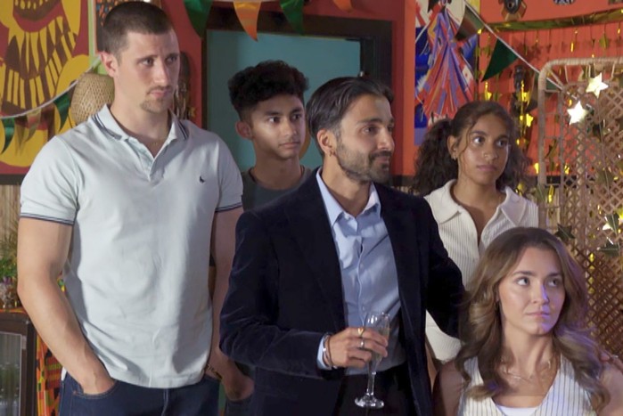 Eastenders - Harry, Nugget Avani, Vinny and Penny at Vinny's party Harry, Nugget Avani, Vinny and Penny at Vinny's party in EastEnders