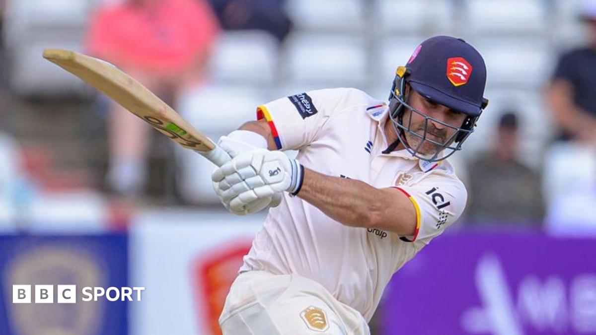 Dean Elgar makes a connection with the ball against Surrey