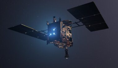 Artist's impression of Hayabusa2 firing its ion thrusters. Credit: DLR German Aerospace Center
