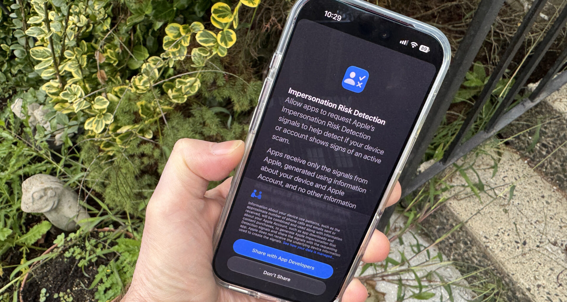 Apple's new Impersonation Risk Detection