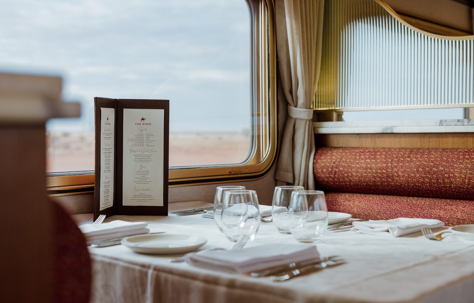 Dining car on The Ghan (Journey Beyond)