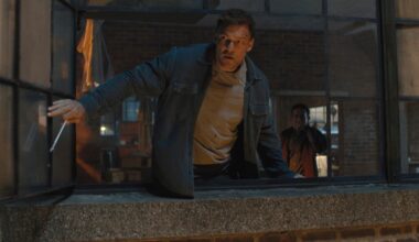 Alan Ritchson as Reacher, Christopher Rodriguez Marquette as Jacob in season 4 of Reacher