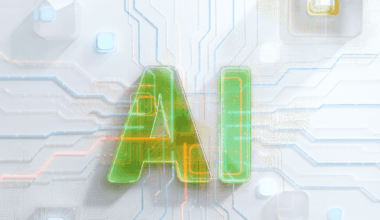 the letters "AI" in AI concept illustration