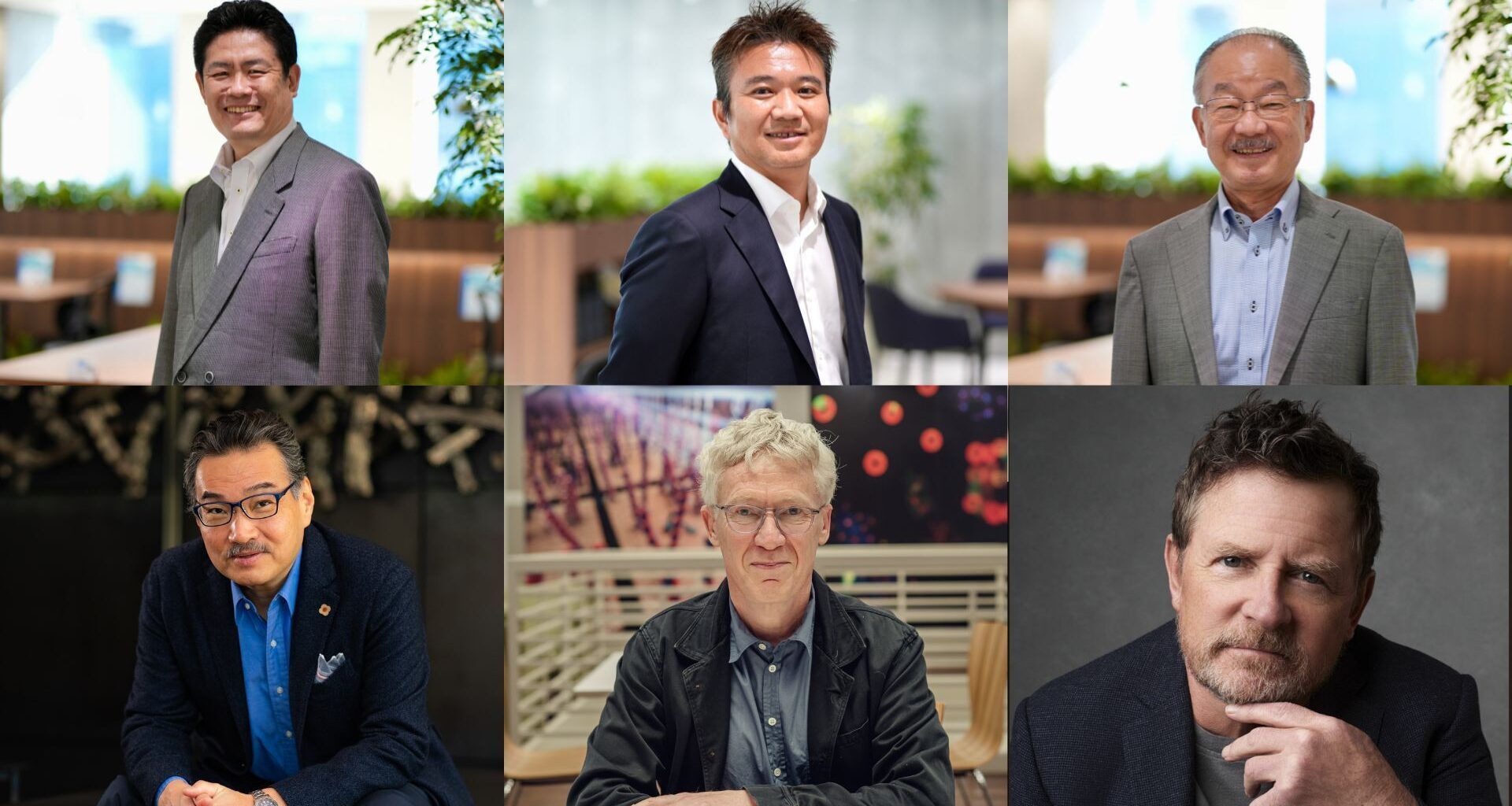 Six headshots show six different men, all looking at the camera